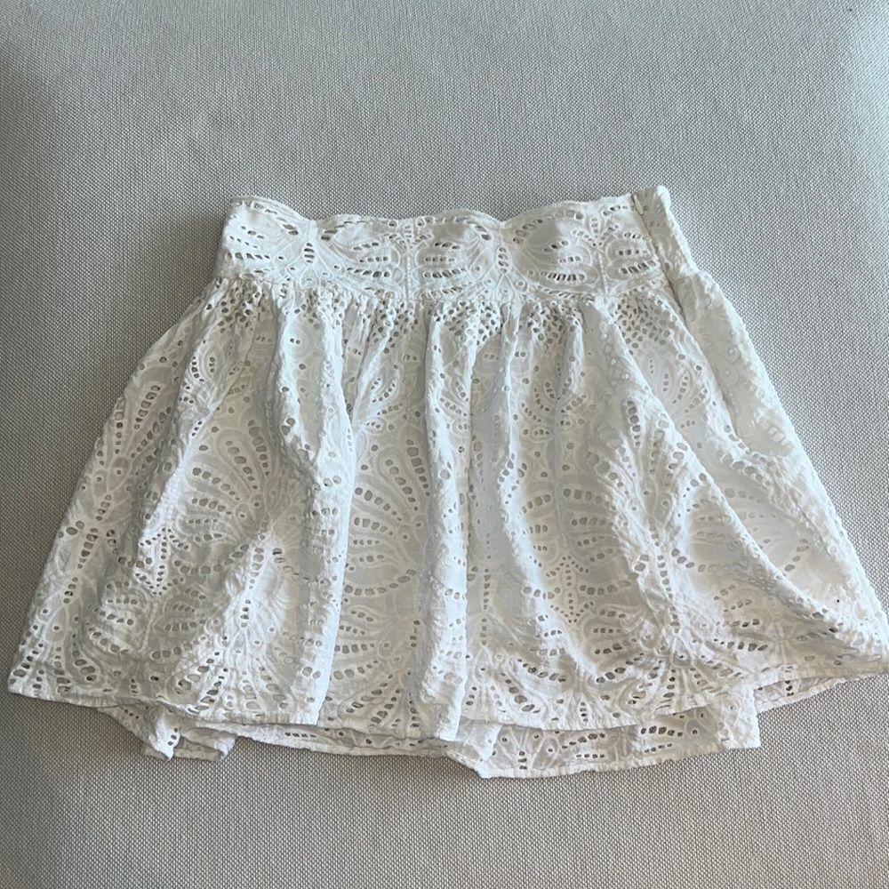 NWOT Luxury White Eyelet Skirt